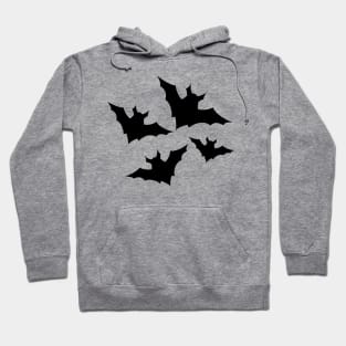 Halloween bats black cool spooky silhouette pattern on gray Hoodie